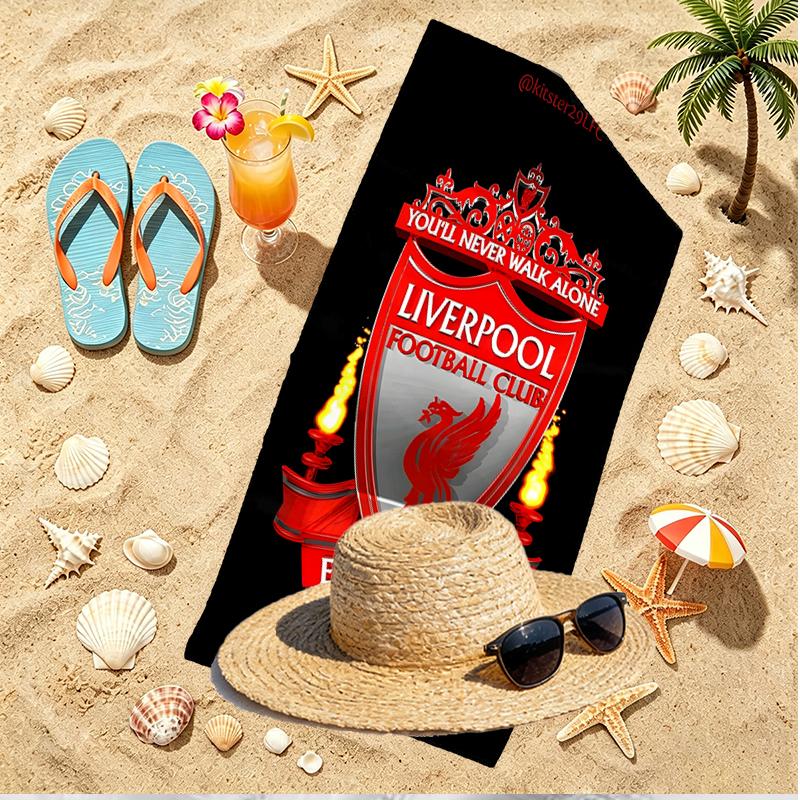 Liverpool F.C Print Beach Towel, Versatile Lightweight Absorbent Beach Towel for Pool Surf Yoga Bathroom, Perfect Birthday Holiday Gift