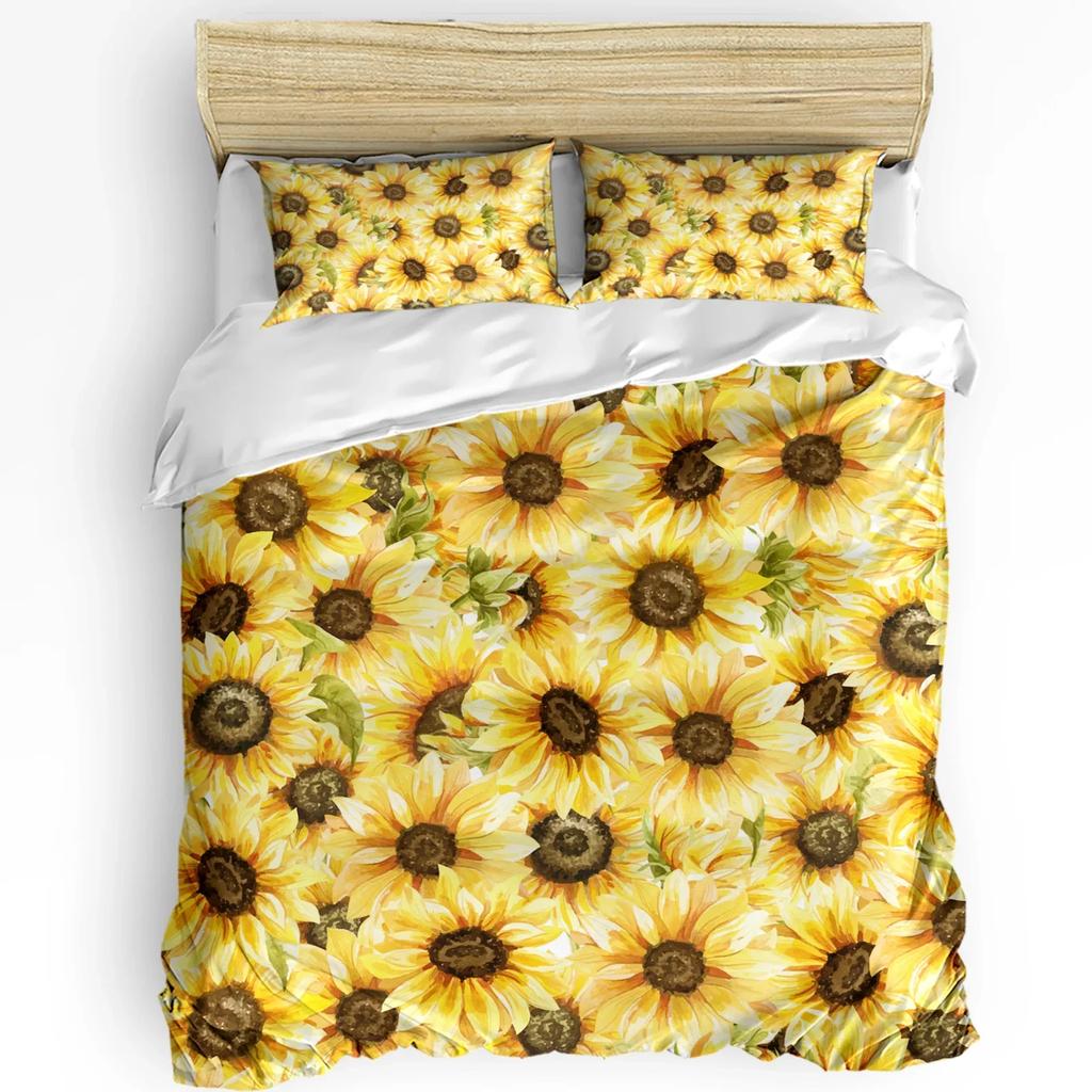 Watercolor Sakura Pink Flower Duvet Cover Bed Bedding Set Home Textile Quilt Cover Pillowcases Bedroom Bedding Set No Sheet