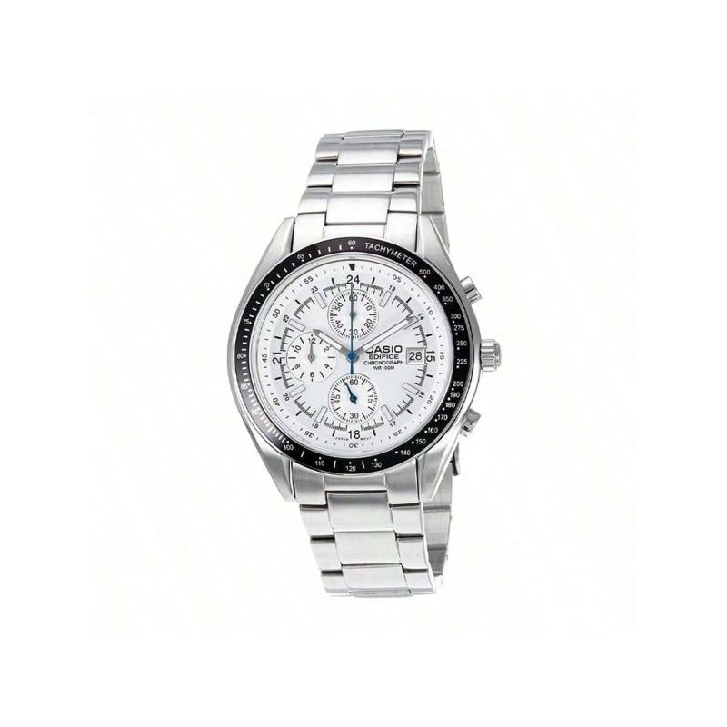 Casio EDIFICE Analog Watch - Men s Chronograph with White Dial, Model EF-503D-7AVDR серебряный