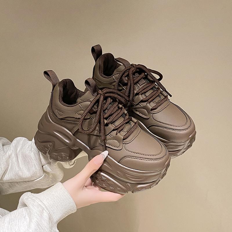 Fashion Aphixta Women Platform Sneaker Boots Brown Lace Up Autumn Winter Women Shoes Thick Botton Sole Boots Fashion Casual Shoes