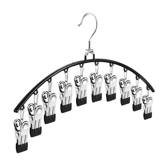 Closet Storage Hanger with 10 Clips Large Capacity Strong Load-bearing Windproof Multi-functional Laundry Drying Rack