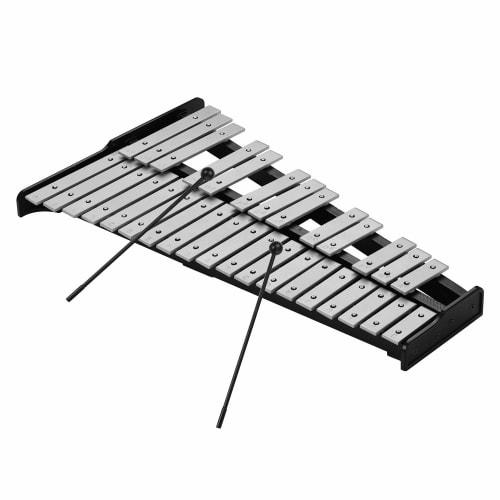 32-Note Xylophone, Educational Glockenspiel with Wooden Base, Solid Aluminum Bars, Mallets, Percussion Instrument with Carrying Bag for Kids and Adult