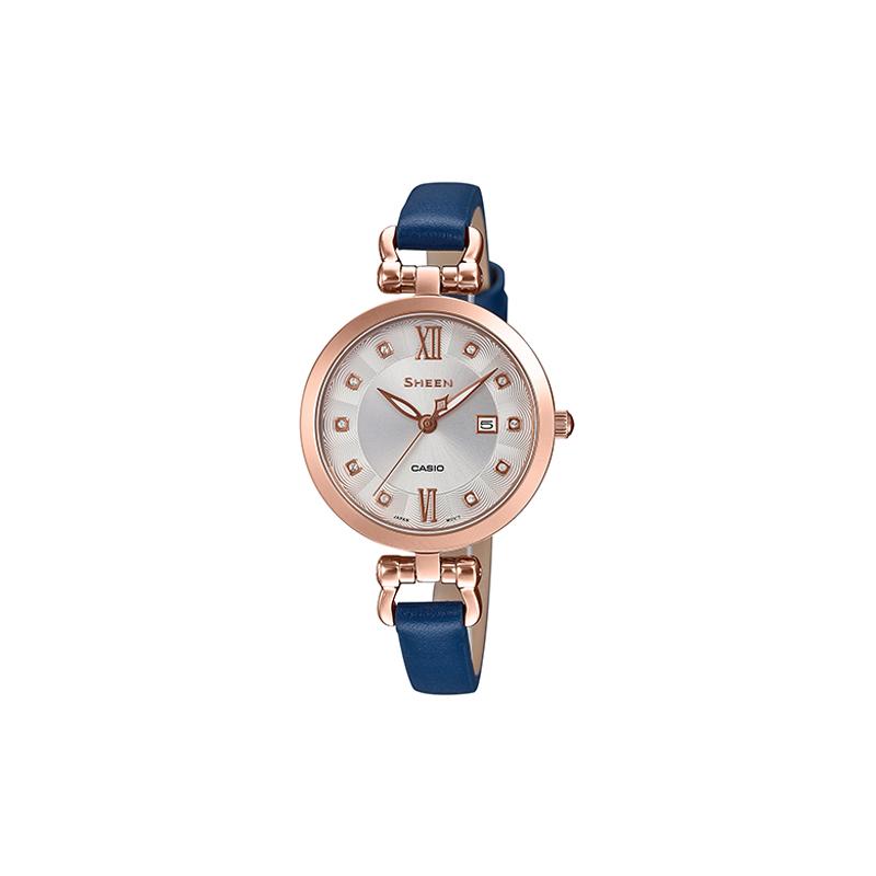 

Casio SHEEN date display artificial sapphire Internet celebrity versatile business quartz movement genuine leather strap Japanese SHE-4536PGL-7AUPRD