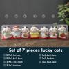 7 Parça Şanslı Kedi Figürleri Küçük Maneki Neko Süsleme Masaüstü Servet Kedi Feng Shui Dekorasyon Figürü Seti