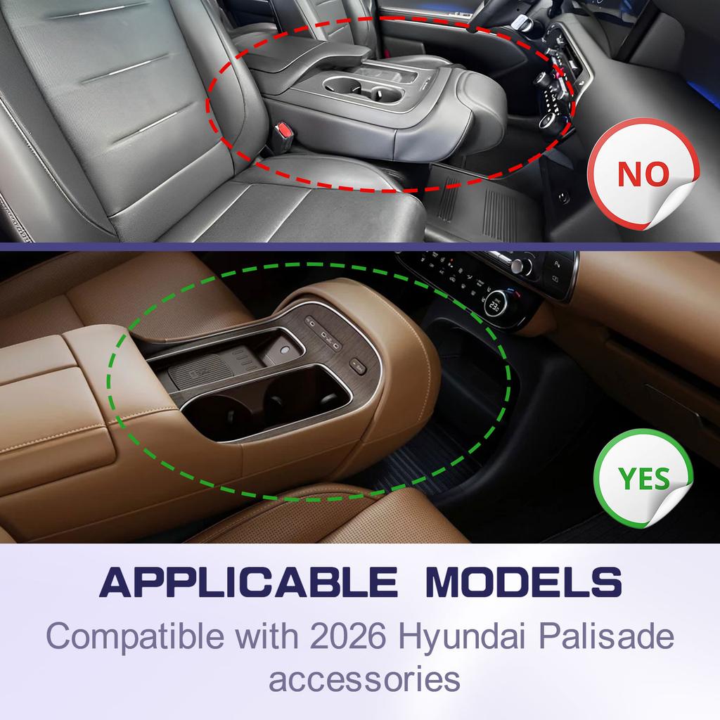 Organizer für die untere Mittelkonsole für 2026 Hyundai Palisade Bodenkonsolen-Armlehnen-Aufbewahrungsbox unter dem Getränkehalter Auto-Ablage Zubehör