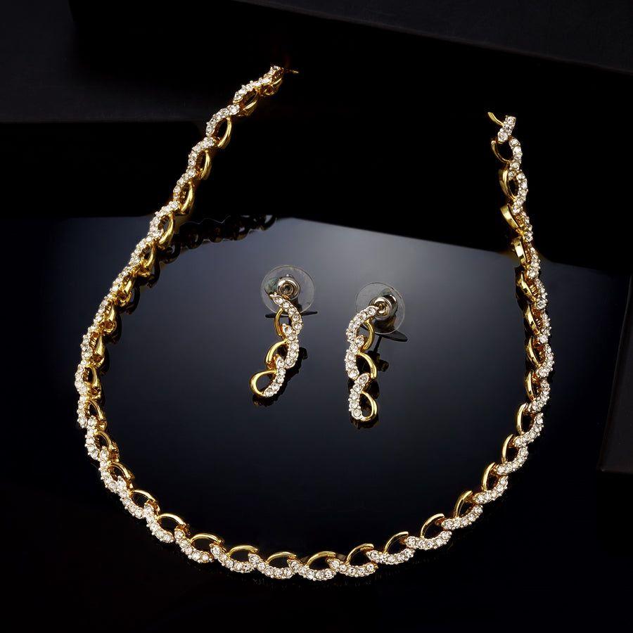 Комплект позолоченного сверкающего колье Estele для женщин с австрийскими кристаллами