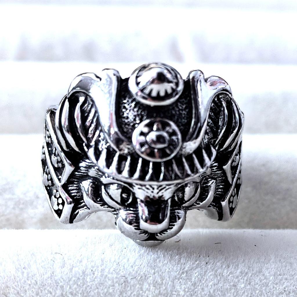 Retro Distressed Cat Ring for Men and Women Exaggerated Wide Open Ring Index Finger Ring Trend