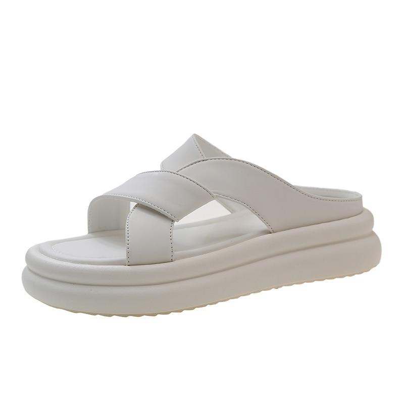 Летние новые римские тапочки с мягкой подошвой Muffin, женские тапочки с открытым носком, для отдыха, спорта, на толстой подошве, пляжные тапочки