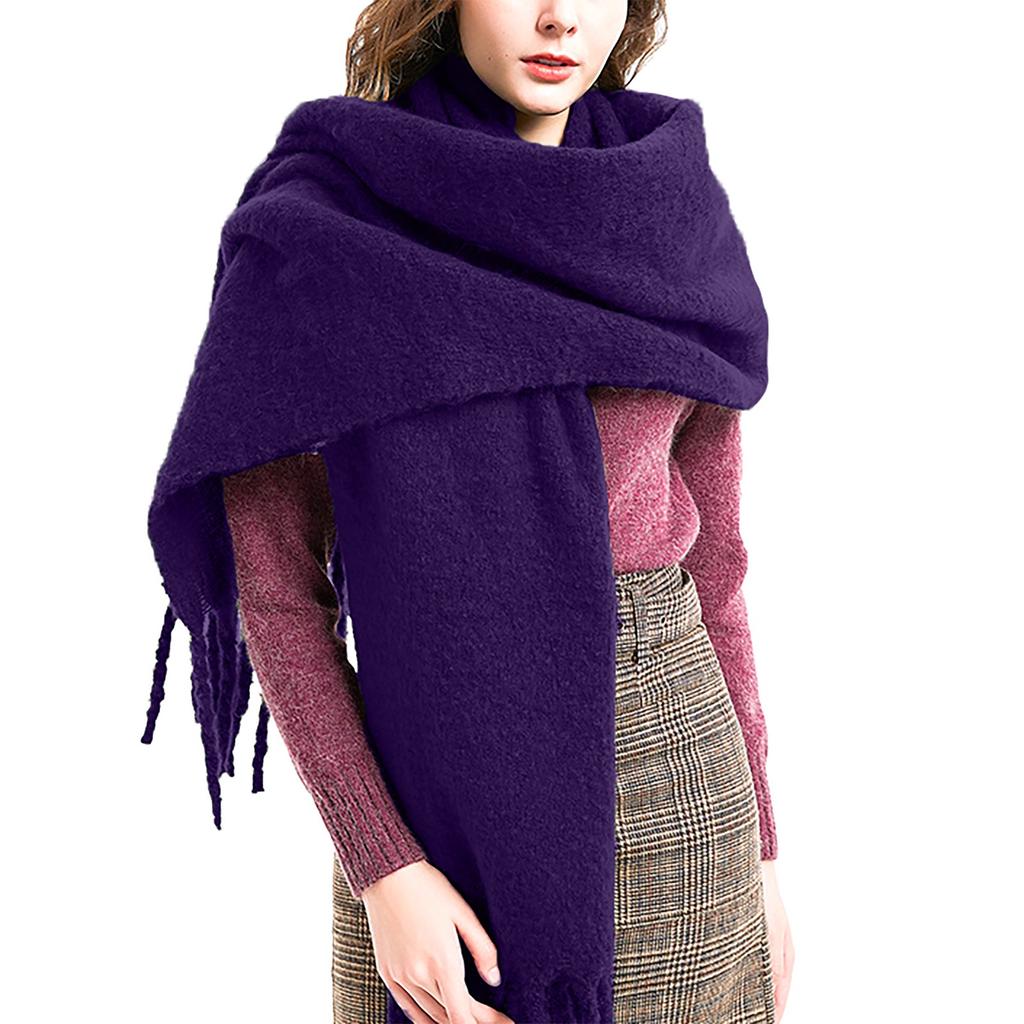 Women's And Winter Christmas Fashion Warm Casual Solid Color Long Scarf