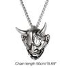 Men's Retro Personality Trendy Hip-hop Punk Fangs Devil for Head Necklace Alloy Pendant Street Shooting Jewelry Necklace