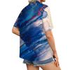 Women's Casual Summer Beach Shirt Short Sleeve Button Down Lightweight Textured Printed Blouse Relaxed Fit Vacation Top