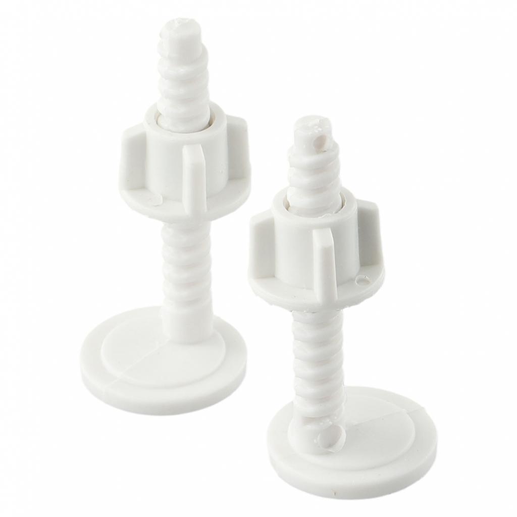 Plastic Toilet Lid Replacement Screw Kit with Fixing Accessories 2PCS White