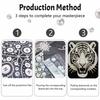 DIY Pearl Diamond Art Painting Kits for Adult and Beginners, Fierce Tiger Sparkling Painting Craft Home Wall Decor Handmade Gift