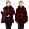 Women's Mink Velvet Faux Fur Mid-Length Padded Coat - Thick Winter Wear for Grandma and Mom