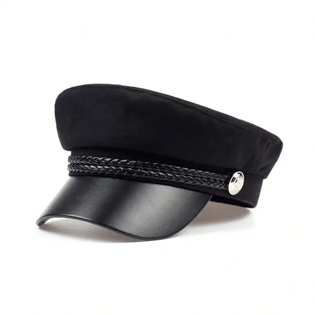 Unisex White Buckle Military Hats Flat Top Baseball Caps For Women Outdoor Sports Cadet Sunscreen Hat