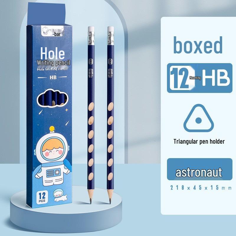 

Kaba Bear Cartoon Pencil Set: Thick Triangular Grip, HB & 2B for Beginners Hole Pencil