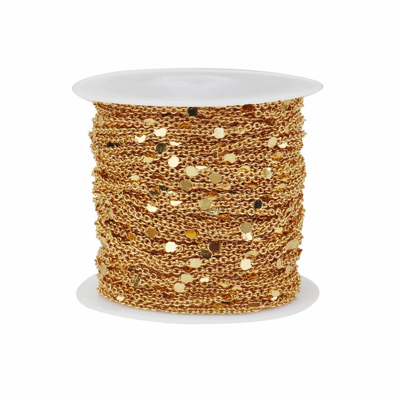 

10Yards Sequins Chain Gold Silver Color Metal Copper Cross Chains For DIY Jewelry Making Necklace Bracelet Components Findings золотой