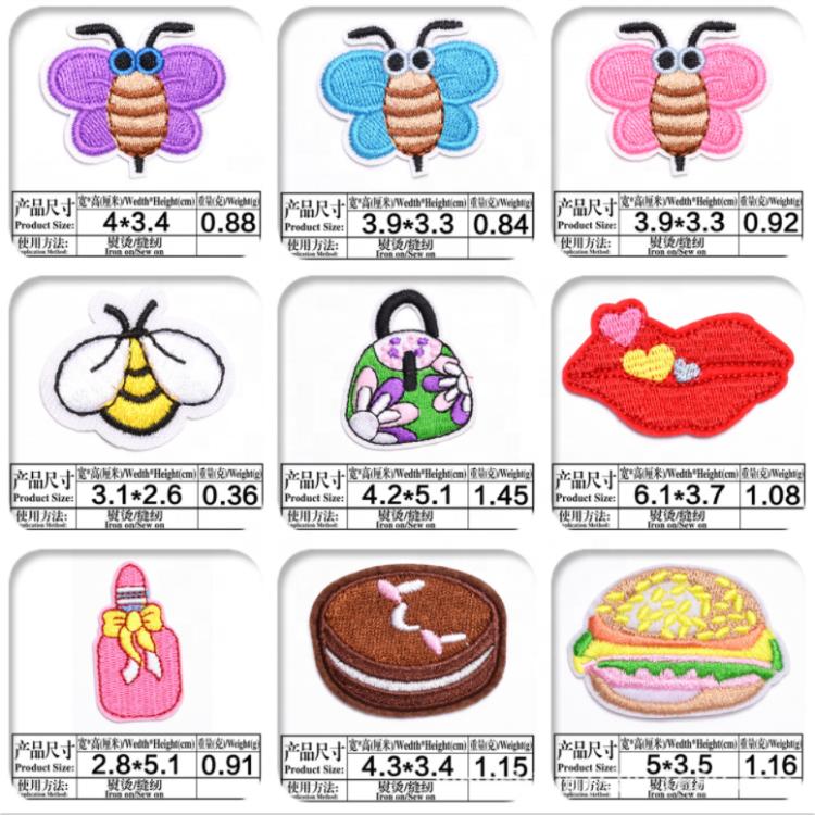 China Factory in Stock Custom Embroidered Badges Low MOQ Custom Garment Accessories Embroidered Patches for Kids Decorations