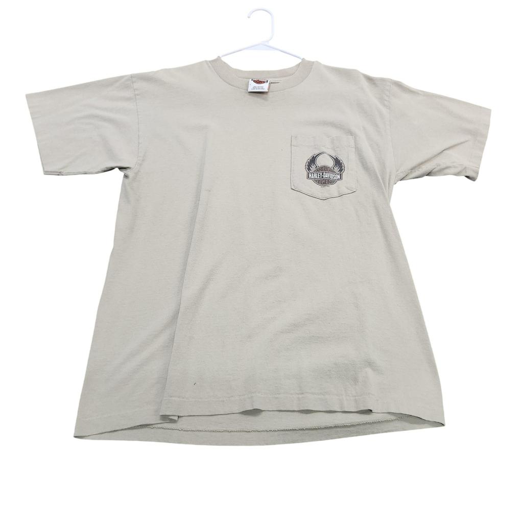 Harley-Davidson Shirt Mens Large Beige Gruene New Braunfels Texas Graphic Tee Unisex T-Shirt