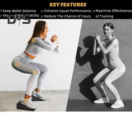 1 Set Deep Crouch Wedge Block Calf Stretcher Slant Board Professional Non-Slip EVA Fitness Weightlifting Deadlifting Strength Training Heel Elevated