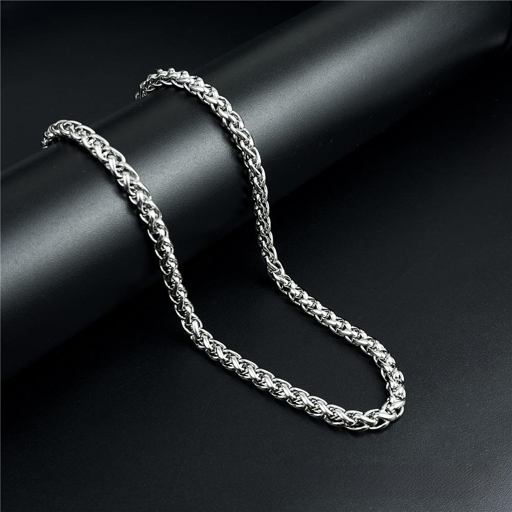 

Унисекс-колье из титановой стали с кубинской цепочкой — стиль хип-хоп, дизайн в виде змеиной кости, универсальная цепочка на ключицу