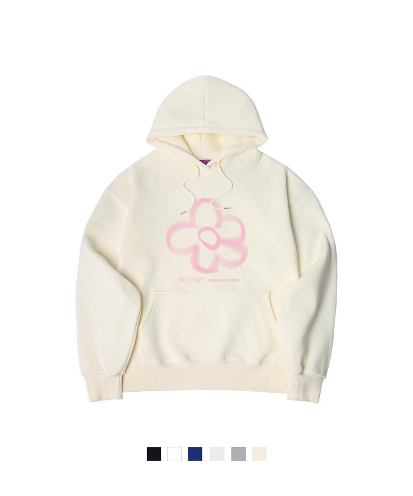 N/H Blur Flower Oversized Fleece-Lined Hoodie (Soh4-4Nh1219)