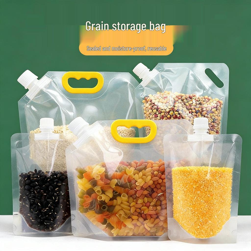 Moisture-Proof & Insect-Resistant Grain Storage Bag - Thick, Transparent & Portable for Household Use
