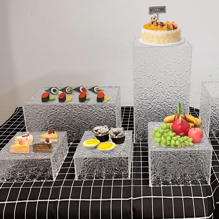 Acrylic Ripple Dessert Display Stand for Weddings and Buffets