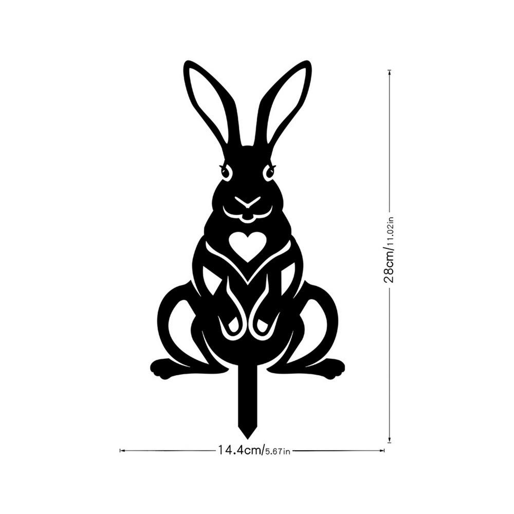 Rabbit Silhouette Yard Art Animals Garden Stakes Black Bunny Rabbit Garden Stake Rabbit Yard Decorations Outdoor Bunny Decor