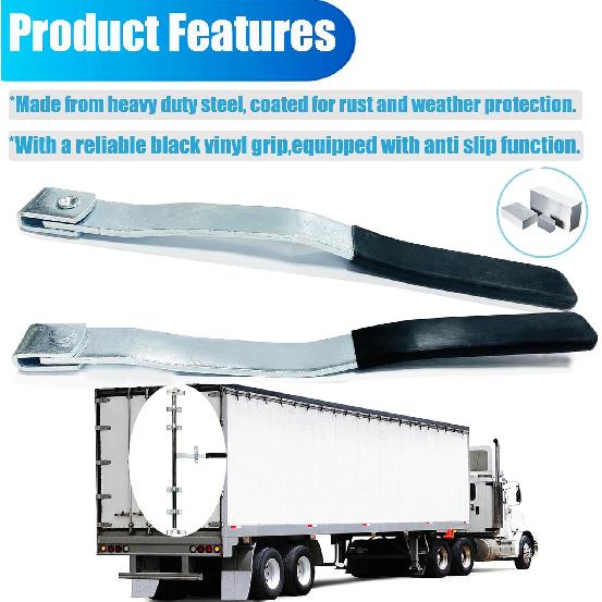Enclosed Trailer Door Handle with Rubber Grip, Cargo Trailer Side Rear Door Handle - Weld-On Replacement Handle for Cam Bar Lock Assembly