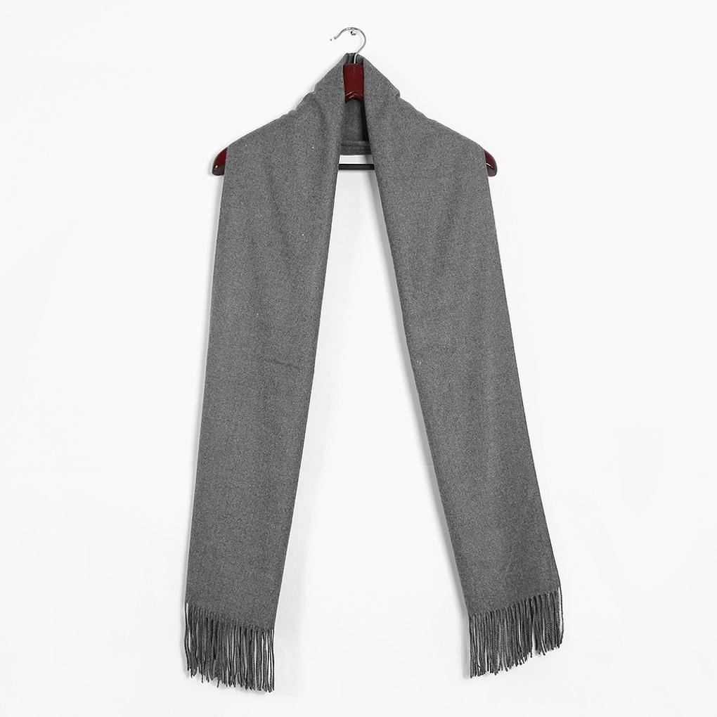 Cashmere Basic Muffler Dark Gray Plain Winter Scarf