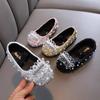 New Autumn Style Elegant Princess Shoes with Diamonds for Girls, Leather Shoes for Dance and Performance