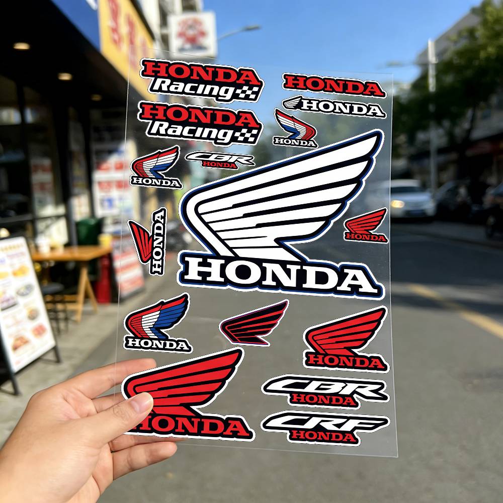 FOR HONDA RACING All Purpose Reflective Waterproof Scratch Blocker Decal Car Bike Helmet Cup Refrigerator Decorative Stickers