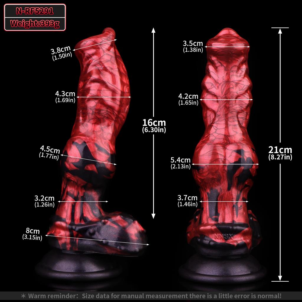 ELKKOST Fantasy Dragon Knot Dildo Silicone Realistic Dog Monster Dildos Anal Sex Toy with Sucker Alien Penis For G Spot Prostate