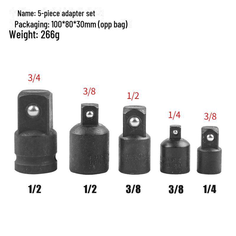 3-in-1 Ratchet Wrench Socket Adapter: 1/2 To 3/8 To 1/4 Conversion Head