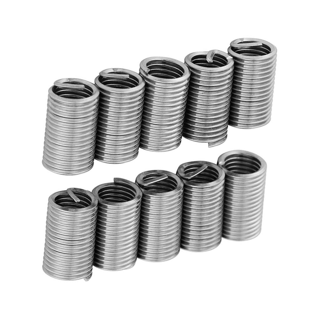 10 Pcs 304 Stainless Steel Wire Screw Sleeve Inserts Thread Repair Kit M8x1.25x3D