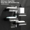 2/3/4Pcs Wall Mounted Bathroom Soap Dish with Suction Cup 2/3/4 Layers Soap Bar Holder Punch-Free Installation Rotatable Soap Draining Holder Kitchen