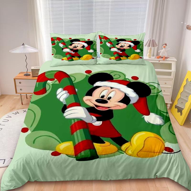 Poszewka na kołdrę Mickey Stitch Minnie Wesołych Świąt Zestaw pościeli z kreskówki Twin Full Dla Dzieci Prezenty Świąteczne Dekoracja Sypialni