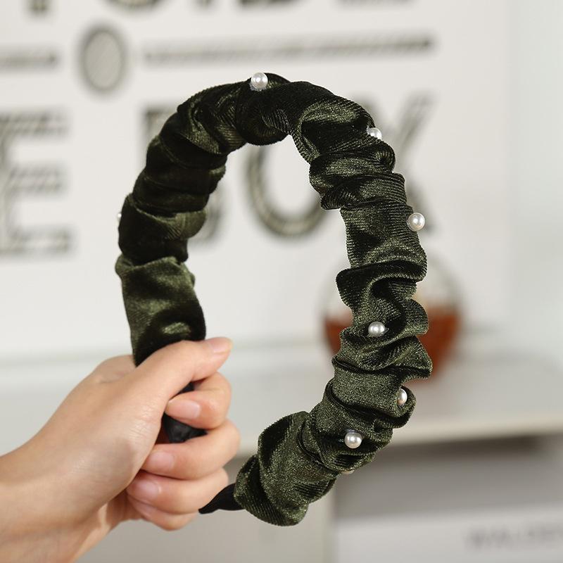 Women's Velvet Hairband Headband Pearl Hair Hoop Bands Accessories