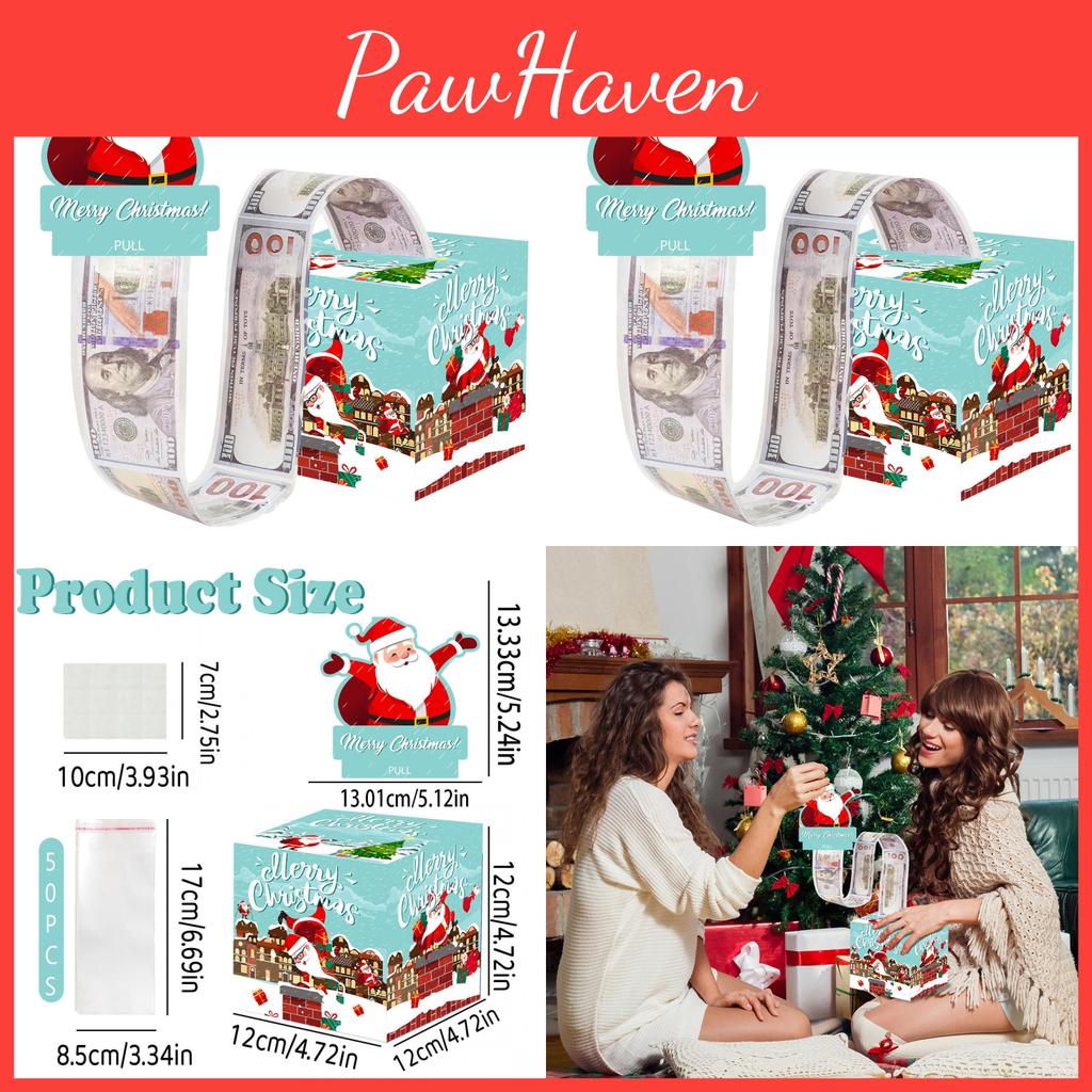 Blue Santa Christmas Theme Cardboard Gift Box Money Box For Festive Gift Giving