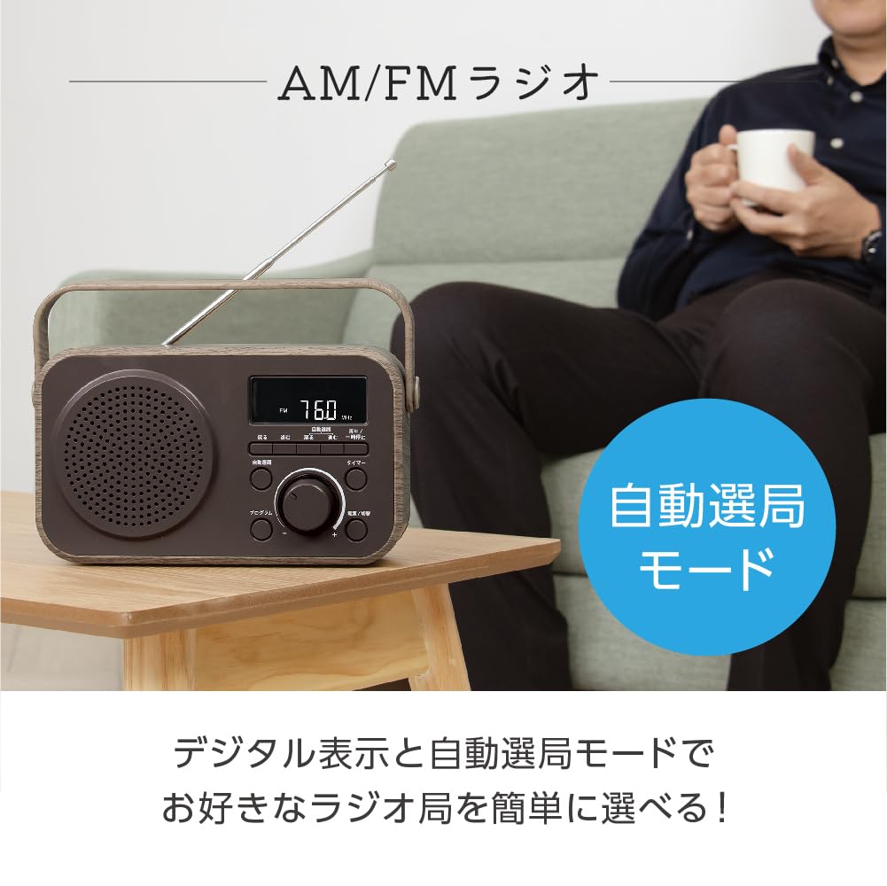 Denkyosha handheld speaker with Kikoe easy to AC carrying radio Zepeal, radio, TV, operate, 2-way power/battery, handle, included, DTS-WS230BR