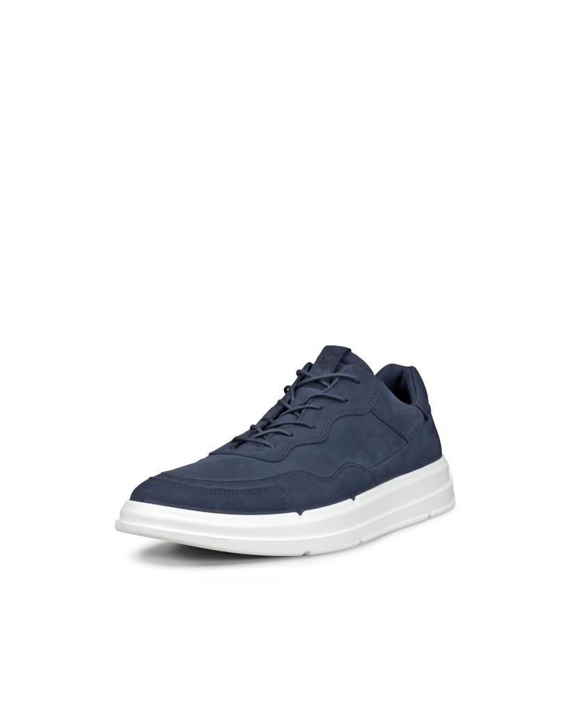 ECCO Men's Marine Genuine Leather Dress Casual Sneakers, Size 25.0 cm, 3E