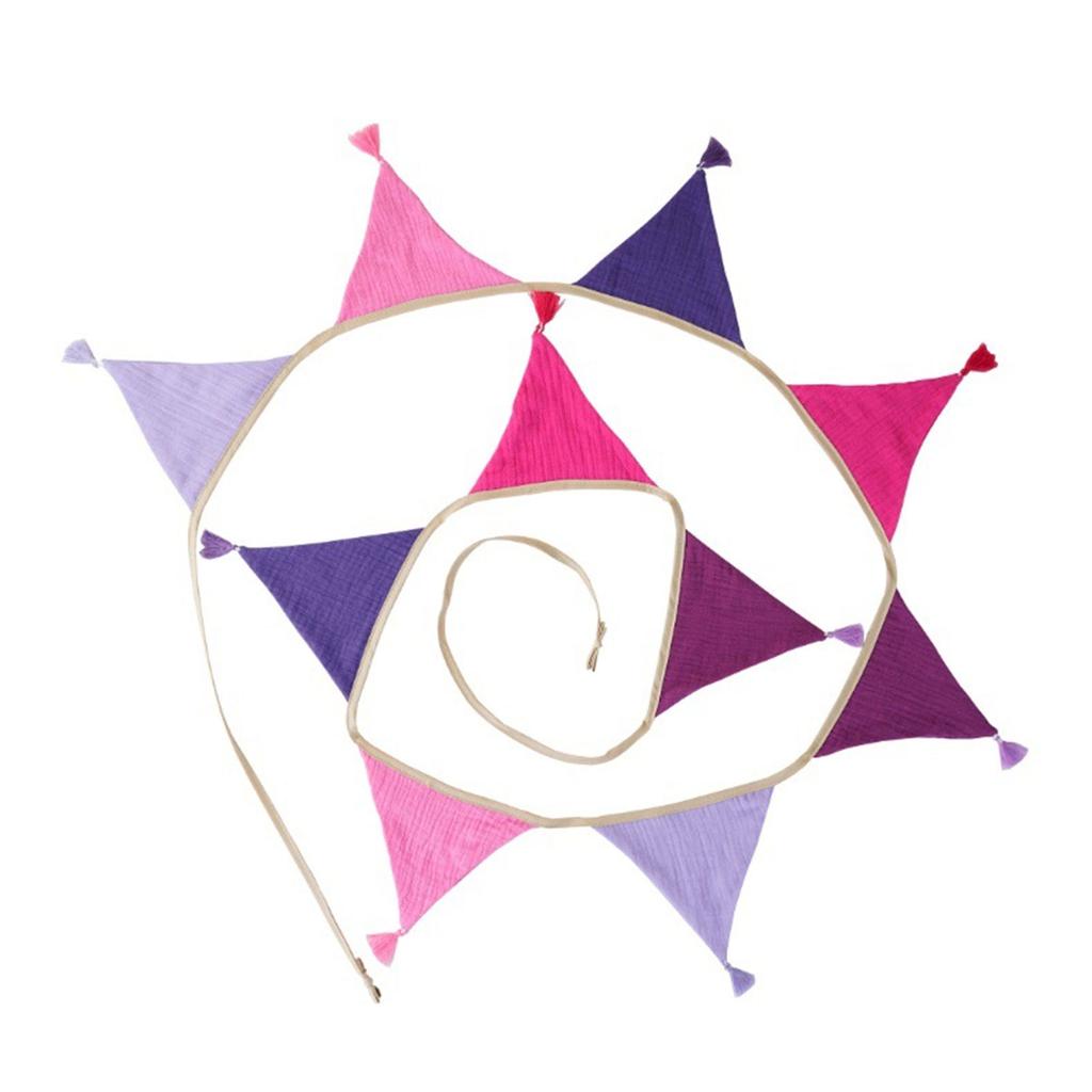 Fade Resistant Cotton Crepe Fabric Bunting Triangle Pennant Children's Room Wall Hanging Party Accessories