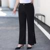 Slightly Flared Casual Pants Plaque-sized Women's Clothing Youthful and Slimming Loose and Tight High-waisted Elastic Long Pants
