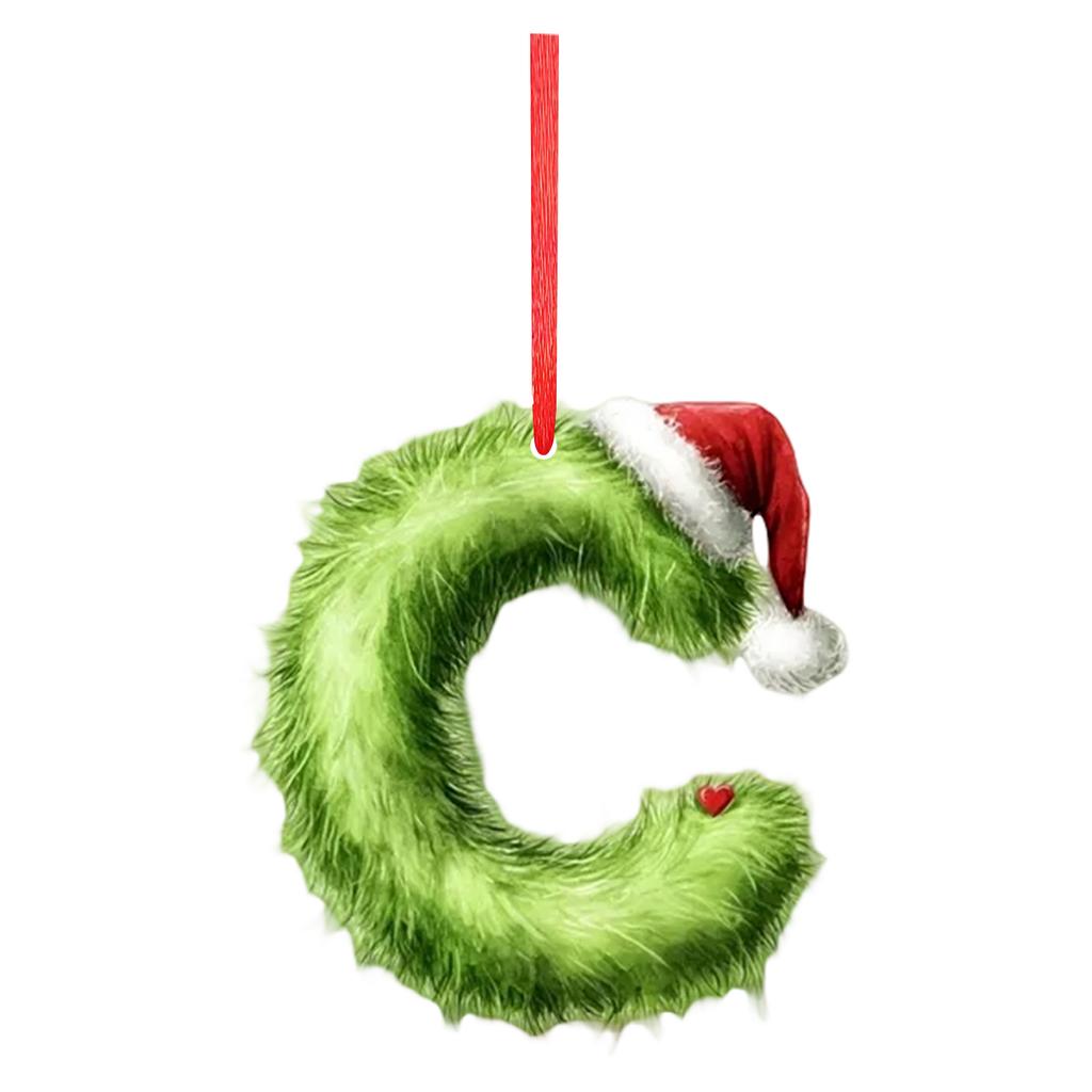 2D 26 Letter  Christmas Ornaments Acrylic Flat Christmas Tree Home Decorations Ornaments