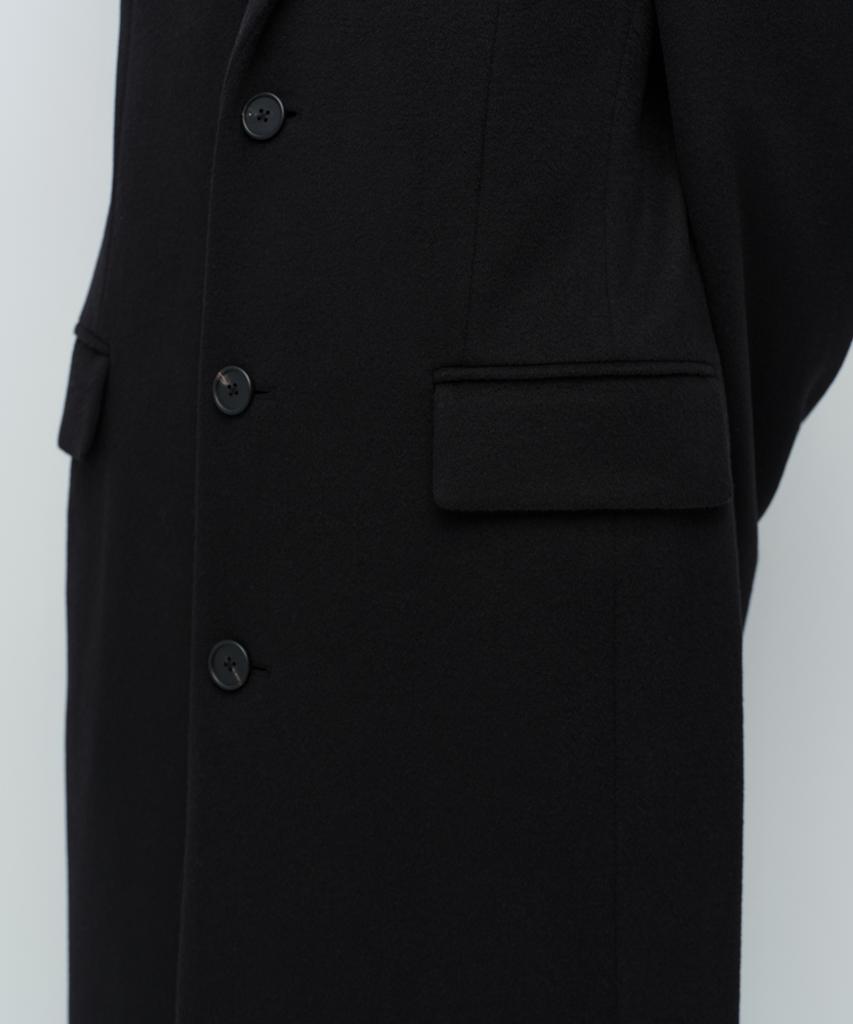 Musinsa Standard Cashmere Blend Masculine Chesterfield Long Coat [Black]