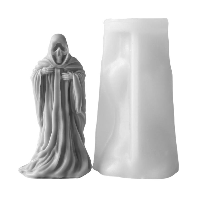 

Flexible Food Grade Silicone Skull Mould Halloweens Candle Detachable for Artistics Decorations And Gift Crafting