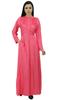 Bimba Women's Long Sleeve Maxi Mandarin Collar Plain Jilbab Dress With