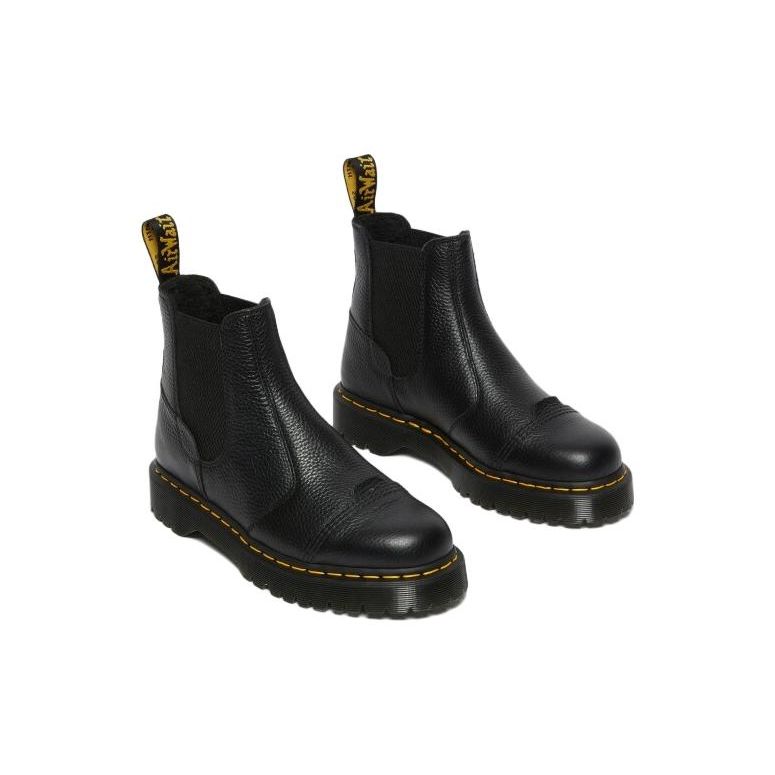 Dr. Martens Leather Comfortable Commuting Short Chelsea Boots Unisex boots Black 27961001