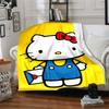 Hello Kitty'S Yellow Adventure Flannel Blanket Super Soft Warm Cozy Blanket For Sofa Bed Office Travel Allseason Home Decor Gift